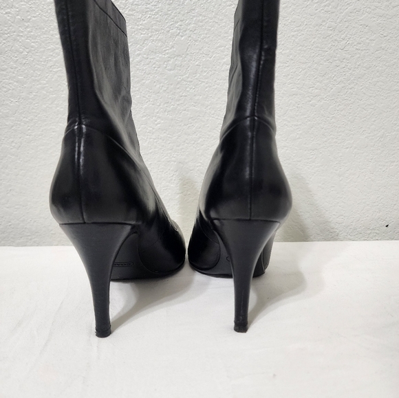 Coach Bethie Black Nappa Leather Ankle High Heel Boots Size 6 - Picture 4 of 14